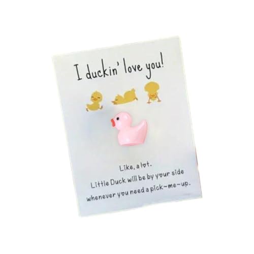 Mini-Ente zum Umarmen, emotionale Unterstützung, Ente mit positiver Karte, "Thinking Little Du Pocket You Hug", Geschenk für lange Distanzen von jileijar