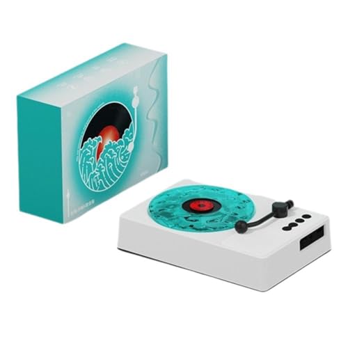 Vintage Vinyl Schallplattenspieler Stil Bluetooth Lautsprecher Retro Phonograph Lautsprecher Geschenke Lichter Kleine Karaoke für Freundin mit RGB von jileijar