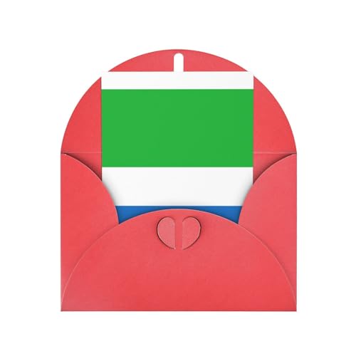 Sierra Leone Flagge, doppelseitig, Perlen-Effekt, Urlaubsgrußkarte, Dankeskarte, Valentinstag-Grußkarte von jingong