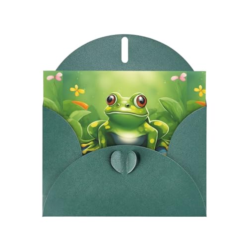 jingong Grußkarten-Set mit Cartoon-Frosch, 1 Druck, für alle Anlässe geeignet, 10 x 15 cm von jingong