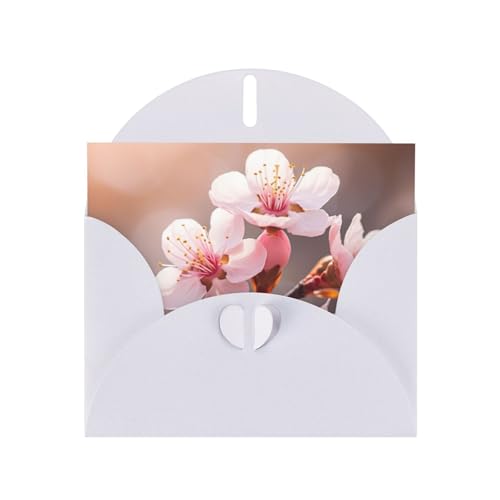 jingong Pfirsichblüte 1 Druck Dankeskarte Festliches Grußkarten-Set 10 x 15 cm Blanko-Notizkarten für alle Anlässe von jingong