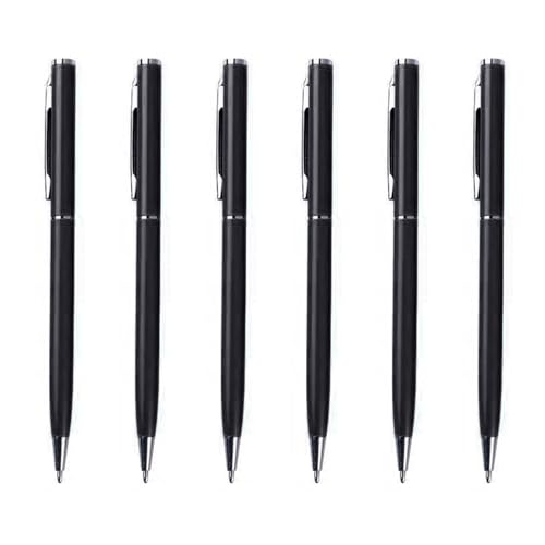 jojobasec Metall-Kugelschreiber, Bürostift, glatt, zum Schreiben von Gästen, für Hotelempfang, 6 Stück von jojobasec