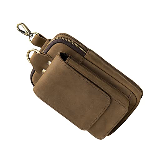 Gürteltasche werkzeugtaschen Tool Bag Cellphone Stand werkzeugrolltasche handtadche Nackenhalter für Handy Gürtel Telefon Handy gürtel Mobiltelefonhülle Handytasche Pu Light Brown jojofuny von jojofuny