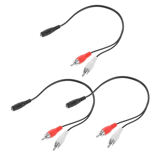 jojofuny 3St Audioleitung Audio Kabel Audio-Adapter Stereo Kopfhörer Adapter tv kopfhörer Kabel Kabeladapter 3,5-mm-Audioadapter weibliche Mini-Buchse vergoldeter Stecker Stahldraht von jojofuny