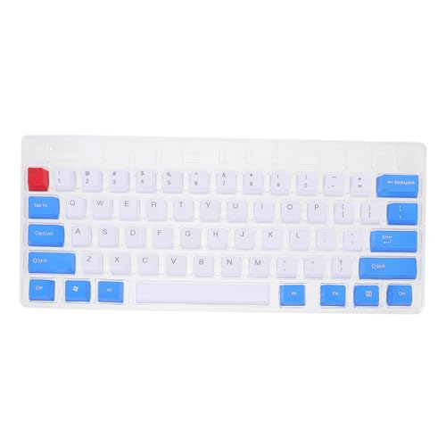 jojofuny 61PCS/Set Keycap Set Juwelenblau Personalisierte PBT Keycaps Für Mechanische Tastaturen OEM Höhe Doppelte Farbgestaltung Perfekte Ersetzungstasten Für Individuelles Gaming von jojofuny