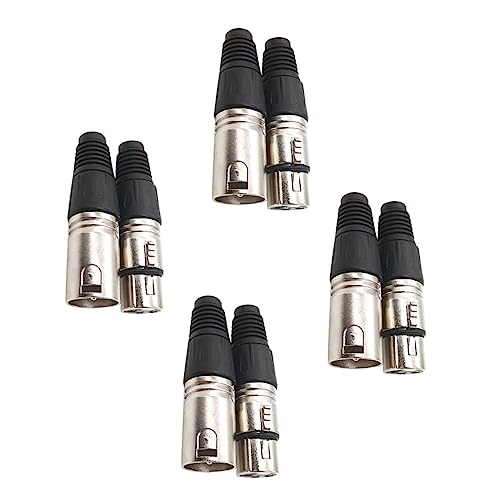 jojofuny 8er Set XLR Stecker Und Buchsen Mikrofonverbinder ännliche Und Weibliche XLR Anschlüsse Für Audioanwendungen Verlötbare Klinkenstecker Für Mikrofone Und Mischpulte von jojofuny