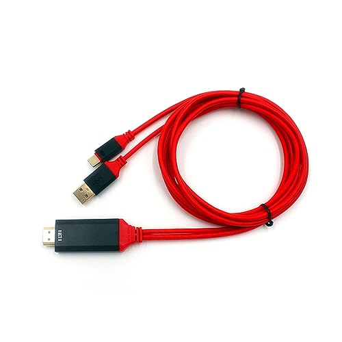 jojofuny Ultra-kabel Typ-c Zu Kabel 4kx2k Kabel 2 in 1 Kabel Typ-c-adapterkabel Rot von jojofuny