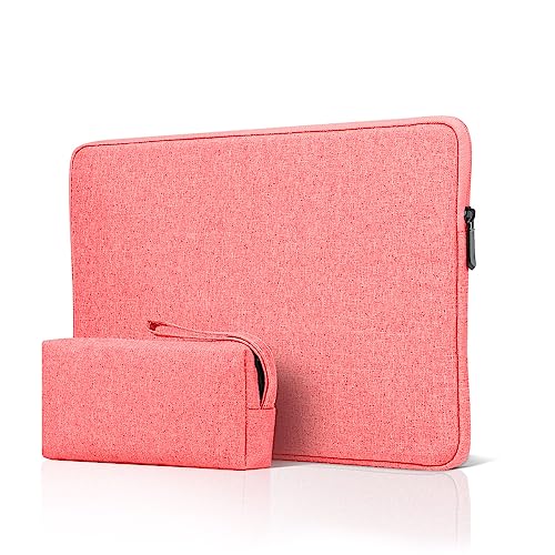 jooeer 11 Zoll Laptop Hülle Tasche Kompatibel mit 11-12" Chromebook Tablet, Dünn Wasserdicht PC Schutzhülle Stoßfest Gepolstert Sleeve Case mit Zubehörtasche für Damen Herren, Rosa von jooeer