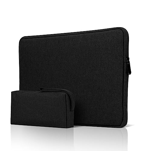 jooeer 11 Zoll Laptop Hülle Tasche Kompatibel mit 11-12" Chromebook Tablet, Dünn Wasserdicht PC Schutzhülle Stoßfest Gepolstert Sleeve Case mit Zubehörtasche für Damen Herren, Schwarz von jooeer