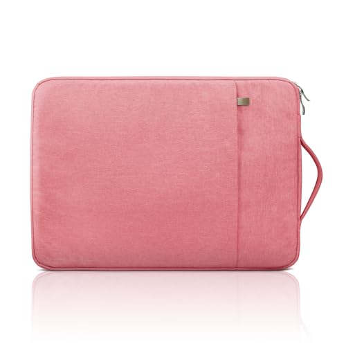 jooeer 13 Zoll Laptop Hülle Tasche für 13" MacBook Air Pro M2 M1 Surface Pro 9/8/7/6 13,3" Chromebook Notebook, Dünn Wasserdicht Schutzhülle Stoßfest Sleeve mit Griff Vordertasche, Rosa von jooeer