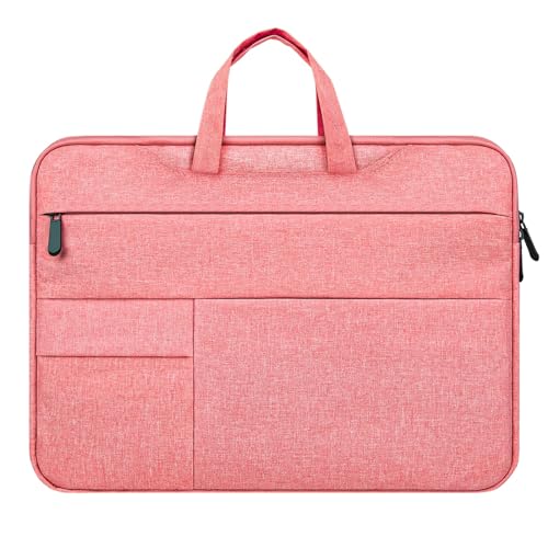 jooeer 15,6 Zoll Laptop Hülle Tasche Kompatibel mit Notebook Chromebook 15,6", Dünn Wasserdicht Schutzhülle Stoßfest Gepolsterte Sleeve mit Griff Mehrere Taschen, Rosa von jooeer