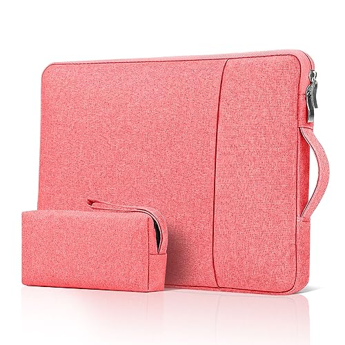 jooeer 15,6 Zoll Laptop Hülle Tasche für Chromebook Notebook 15,6" MacBook Pro M3/M2/M1 2023-2019 16", Wasserdicht PC Schutzhülle Stoßfest Case mit Griff Zubehörtasche, Rosa von jooeer