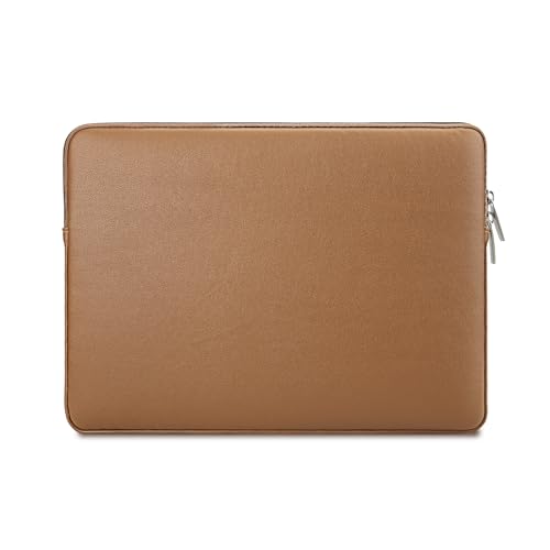 jooeer Laptop Hülle Kompatibel mit 15 Zoll MacBook Air M2 2023 A2941 MacBook Pro A1707/A1990 Surface Laptop 5/4/3, Wasserdicht Leder Schutzhülle Tasche Dünn Stoßfest Sleeve, Braun von jooeer