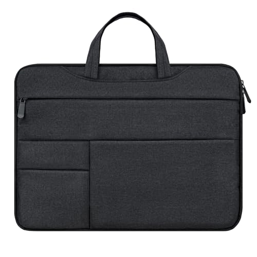 jooeer Laptop Hülle Tasche Kompatibel mit 15 Zoll MacBook Air M2 2023 A2941 MacBook Pro A1707/A1990, Dünn Wasserdicht Schutzhülle Stoßfest Gepolsterte Sleeve mit Griff Mehrere Taschen, Schwarz von jooeer