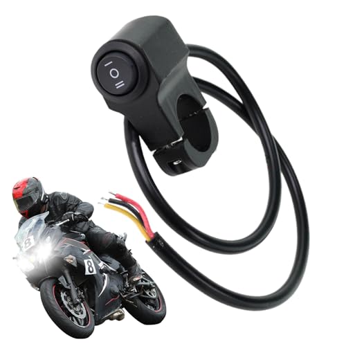 jopiuieo Motorrad-Scheinwerferknopf, Motorrad-Scheinwerferschlüssel - drehen Controller,Wasserdichte Lenkerlichtsteuerung, robuste Lichtdrehsteuerung mit langem Kabel für Scheinwerfer, von jopiuieo