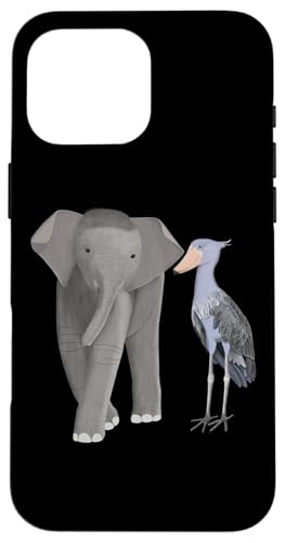 Hülle für iPhone 16 Pro Max Schuhschnabel mit Elefant Vogel Vogelbeobachter Biologe Tier von jz.birds