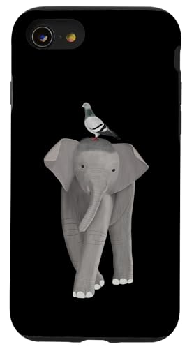 Hülle für iPhone SE (2020) / 7 / 8 Taube mit Elefant Vogel Vogelbeobachter Biologe Tier von jz.birds