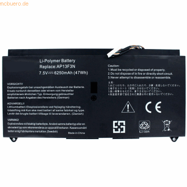 k.A. Akku für Acer Aspire S7-392 Li-Pol 7,5 Volt 6250 mAh schwarz von k.A.