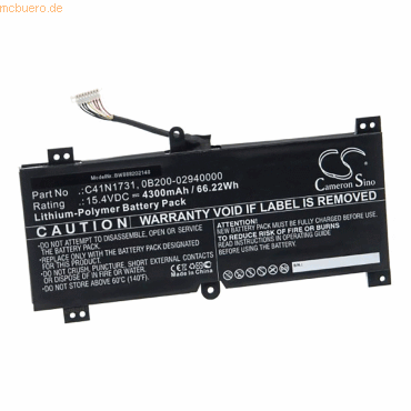 k.A. Akku für Asus ROG STRIX SCAR II GL704GM Li-Pol 15,4 Volt 4300 mAh von k.A.