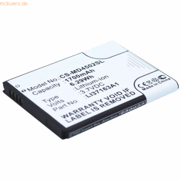 k.A. Akku für Medion LI37163A1 Li-Ion 3,7 Volt 1700 mAh schwarz von k.A.