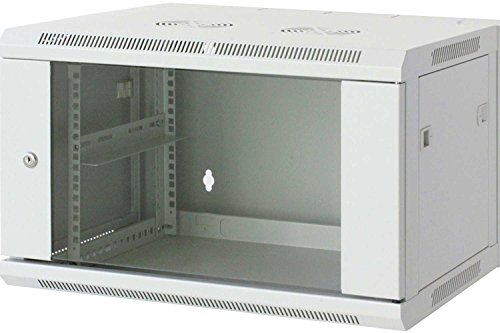 Kab24® Netzwerkschrank Serverschrank Wandhehäuse Netzwerk Wandschrank Wandverteiler SOHO Schrank grau 19 Zoll 9 HE H:50 x B:60 x T:45cm von kab24