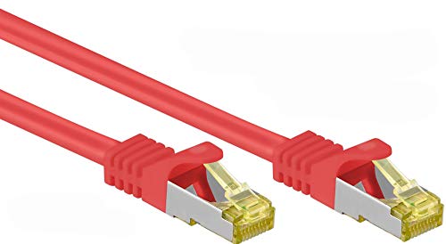 kab24® Rj45 Patchkabel Netzwerkkabel Computerkabel Internetkabel CAT 7 Rohkabel 600 MHz mit CAT6a Stecker Halogenfrei 10 GBit/s reines Kupfer von kab24