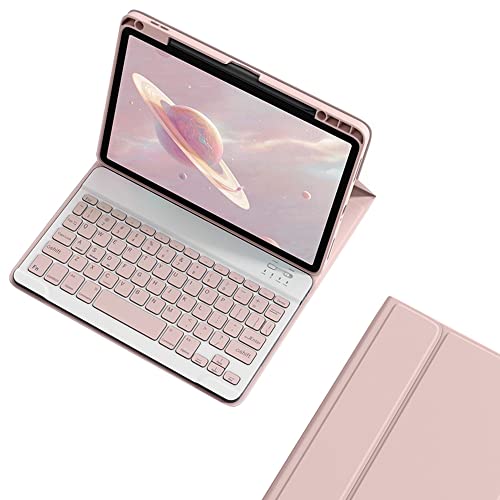 Tastatur-Schutzhülle für iPad Air 5. Generation, iPad Air 4. Generation, 27.9 cm (10.9 Zoll), mit Stifthalter, iPad Pro 11 Zoll (27.9 cm), 4.,2.,3. Generation, abnehmbare Bluetooth-Tastatur, Rosa von kaitesi