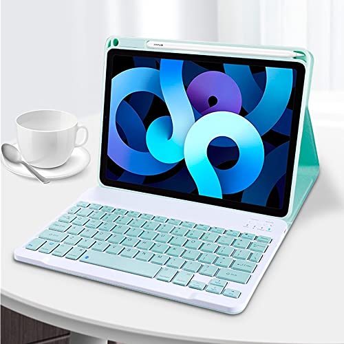 Tastatur-Schutzhülle für iPad Mini 6. Generation, magnetisch, abnehmbar, Bluetooth-Tastatur, mit Stifthalter, Mintgrün von kaitesi