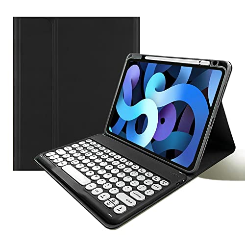 Tastaturhülle für iPad 10.2 Zoll 9. 8. 7. Generation, runde Tastenfarbe, für iPad 10.2 Zoll,iPad Air 10.5 Zoll (3. Generation)/iPad Pro 10.5 Zoll (schwarz) von kaitesi