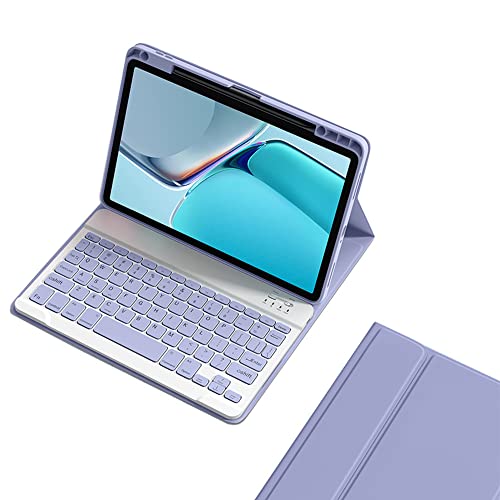 Tastaturhülle für iPad 9. 8. 7. Generation Air 3 Pro 10.5, magnetisch abnehmbare Bluetooth-Farbtastatur, Smart Folio-Hülle mit Stifthalter, Violett von kaitesi