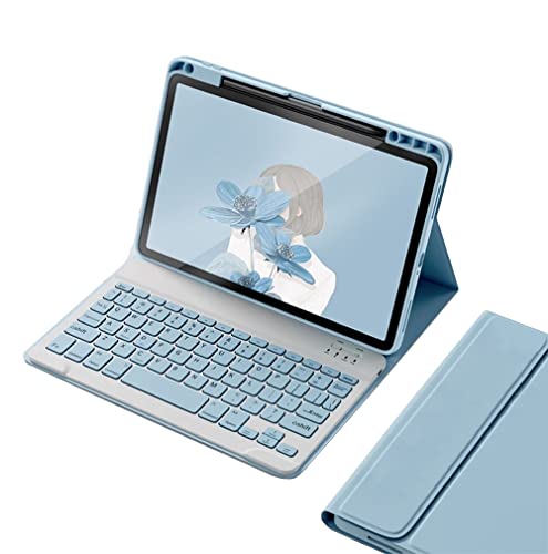 Tastaturhülle für iPad Mini 6. Generation, magnetisch, abnehmbare Bluetooth-Tastaturabdeckung mit Bleistift-Ladehalterung für iPad Mini 6 2021 (Misty Blue) von kaitesi