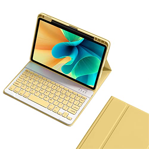 kaitesi Tastatur-Schutzhülle für iPad 9. 8. 7. Generation Air 3 Pro 10.5, magnetisch abnehmbare Bluetooth-Tastatur, intelligente Folio-Abdeckung mit Stifthalter, Gelb von kaitesi