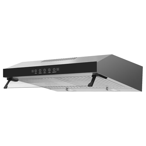 Dunstabzugshaube Unterbau Kitchen Vent Hood Küchenabzugshaube Touch-Steuerung mit LED Lichtern 3 Geschwindigkeiten Rostfreier Stahl von kangten