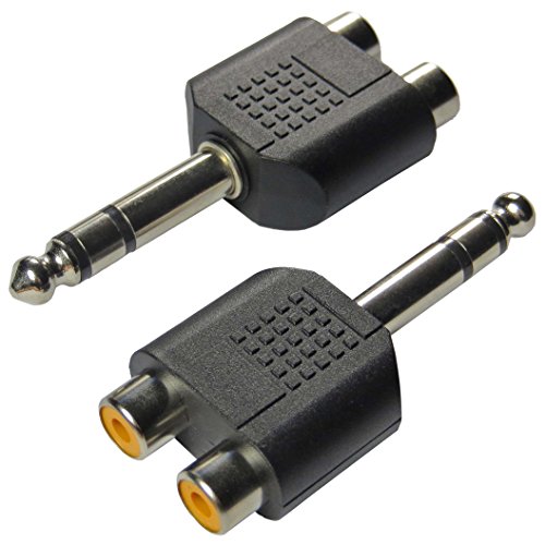 keepdrum ADA062 Audio-Adapter Stereo Cinch Buchse auf 6,3mm Klinke Stecker 2 STÜCK von keepdrum