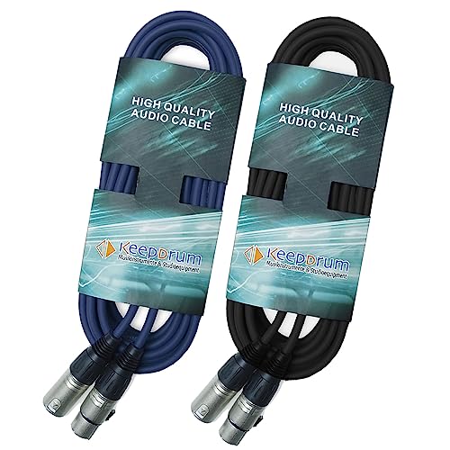 keepdrum DMX Kabel 3m 3-pol XLR-Lichtkabel 1x Schwarz 1x Blau von keepdrum