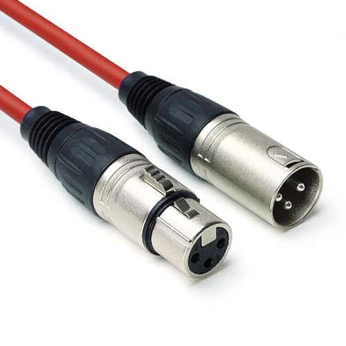 keepdrum DMX004RD DMX-Kabel 3-pol XLR Lichtkabel 100 Ohm 15m Rot von keepdrum