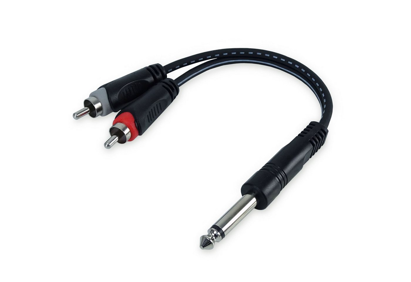 keepdrum YC017 Audio-Adapter Stereo RCA-Cinch Stecker zu 6,35mm Klinke Stecker Mono, 25 cm, Y-Adapter Splitter von keepdrum