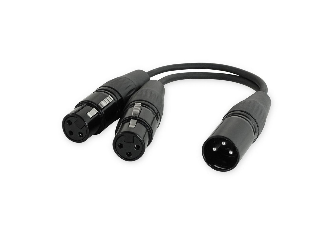 keepdrum YC020 Audio-Adapter 1x XLR-Stecker zu 2x XLR-Buchse, 25 cm, Splitter-Kabel von keepdrum