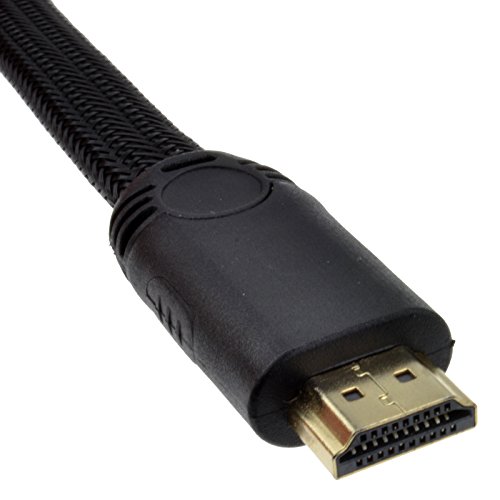 Geflochten Verluste Profil Flach HDMI Für HD TV Hoch Geschwindigkeit Anschlusskabel Kabel 2 m Schwarz [2 Meter/2m] von kenable