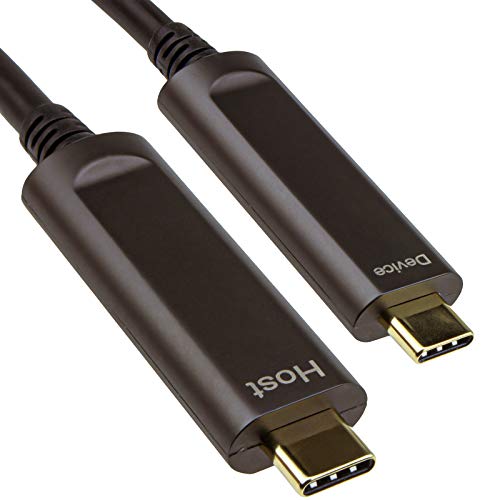 kenable Lange USB 3.1 Stecker C Active Optisches Kabel AOC 5V 900mA 10Gbps Daten Transfer 15 m [15 Meter/15m] von kenable