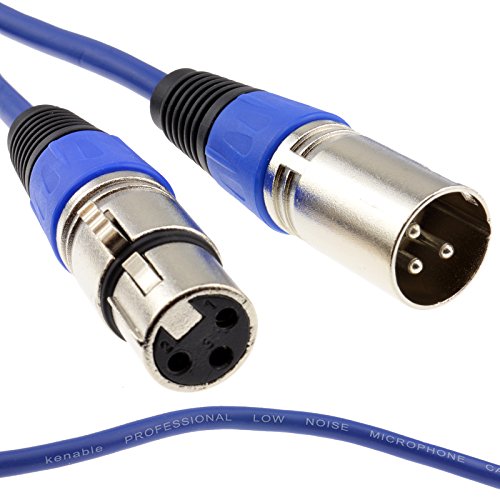 XLR Mikrofon Anschlusskabel Männlich Zum Weiblich Audio Kabel Blau 1 m [1 Meter/1m] von kenable