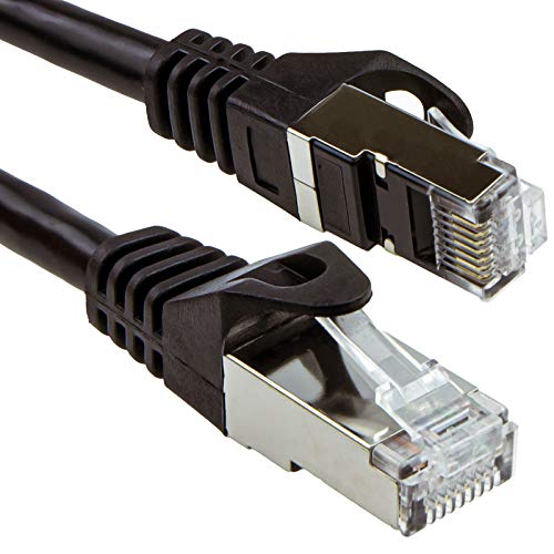 CAT6A SSTP Snagless Abgeschirmtes RJ45 Netzwerk Ethernet 10gig Kabel 4 m Schwarz [4 Meter/4m] von kenable