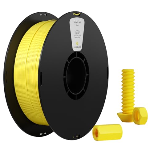 kexcelled ABS Filament 1,75 mm, 3D Drucker Filament, Hochhitzebeständiges und Langlebiges, Maßgenauigkeit +/- 0,03 mm, 1 kg Spule (2,2 lbs), Gelb von kexcelled