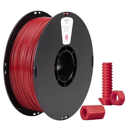 kexcelled ABS Filament 1,75 mm, 3D Drucker Filament, Hochhitzebeständiges und Langlebiges, Maßgenauigkeit +/- 0,03 mm, 1 kg Spule (2,2 lbs), Tiefrot von kexcelled