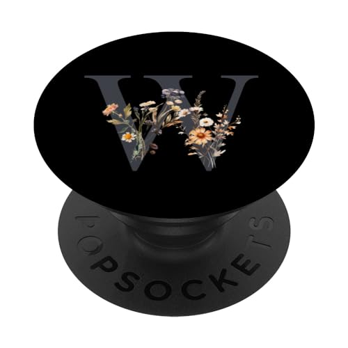 Buchstabe W Initiale Alphabet Monogramm Herbst Wildblumen PopSockets mit austauschbarem PopGrip von kimiqueMonogram