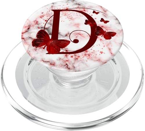 Roter Schmetterling Buchstabe D Initiale Monogramm PopSockets PopGrip für MagSafe von kimiqueMonogram