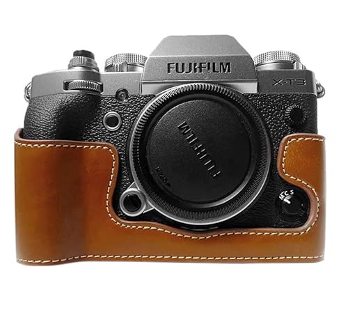 Fuji X-T3 Kameratasche, Kinokoo Half Case für Fujifilm X-T3 Bottom Cover Schutzhülle (braun) von kinokoo