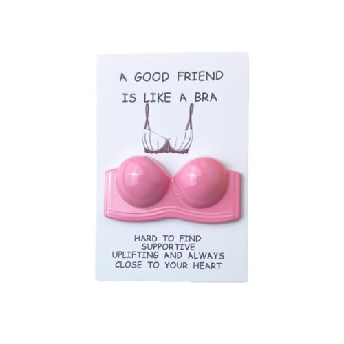 Lustiges Geschenk für beste Freunde, kleine Taschen-Umarmung, "A Good Friend is Like A Bra", Grußtasche mit Token Hug Positive Karte, niedlicher BH von kkiuop