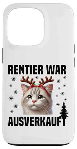 Hülle für iPhone 13 Pro Rentier war ausverkauft Katze als Rudolf von klamottn