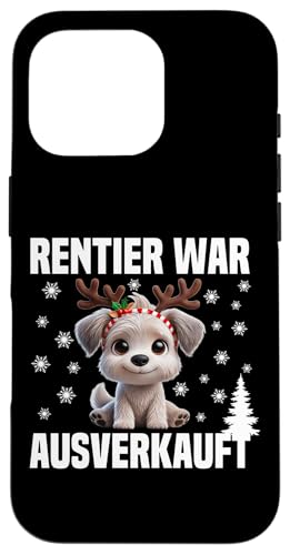 Hülle für iPhone 16 Pro Rentier war ausverkauft Hund als Rudolph von klamottn